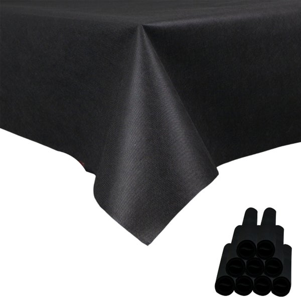 Sensalux Tischdecke, abwaschbar, Vorteilspack, 10 Stück, 1m x 2,5m, Schwarz