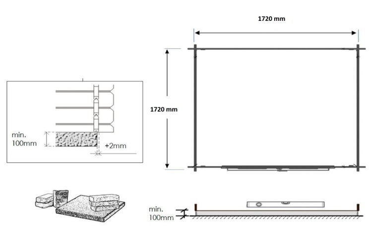 Gartenhaus, Gerätehaus 3,61m2 - 1,90x1,90m - 28mm