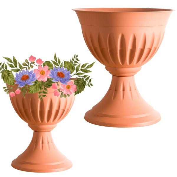 Blumentopf mit Ständer Ø 33 cm Terracotta