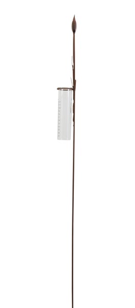 FRANK FLECHTWAREN | Gartenstecker Regenmesser, METALL, GLAS, ca. 16 x 108 cm, Glas Ø 4 x 15 cm