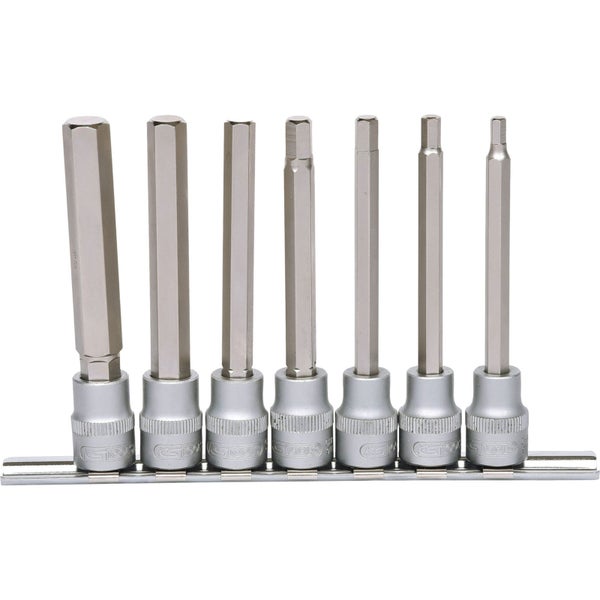 KS TOOLS 3/8 Bit-Stecknuss-Satz Innensechskant lang 7tlg. - 911.1560
