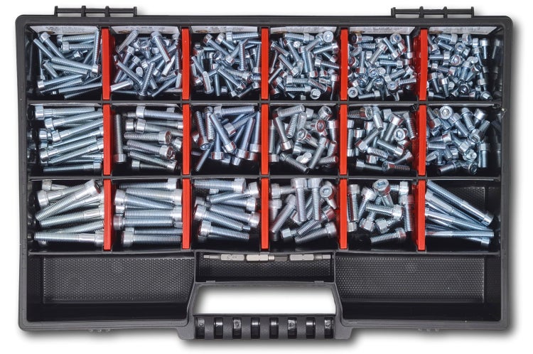 Zylinderkopfschrauben Sortiment M4-M5-M6 // 8mm-40mm 375 tlg. Schraubenbox DIN 912/ISO4762 Bolzen Vollgewindeschrauben Maschinenschrauben Gewindeschrauben Zylinderkopfschrauben
