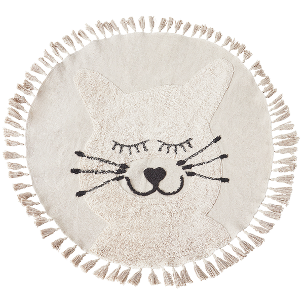 Kinderteppich ETSERI Beige ø 120 cm Baumwolle
