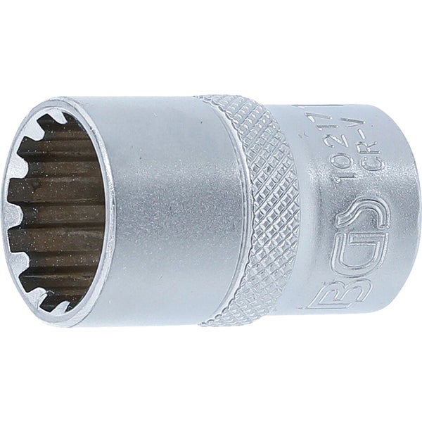 BGS Steckschlüssel-Einsatz Gear Lock Antrieb Innenvierkant 12,5 mm (1/2) SW 17 mm - 10217