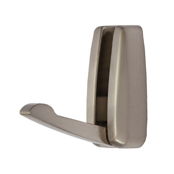 Einreihiger Wandhaken aus gebürstetem Metall.