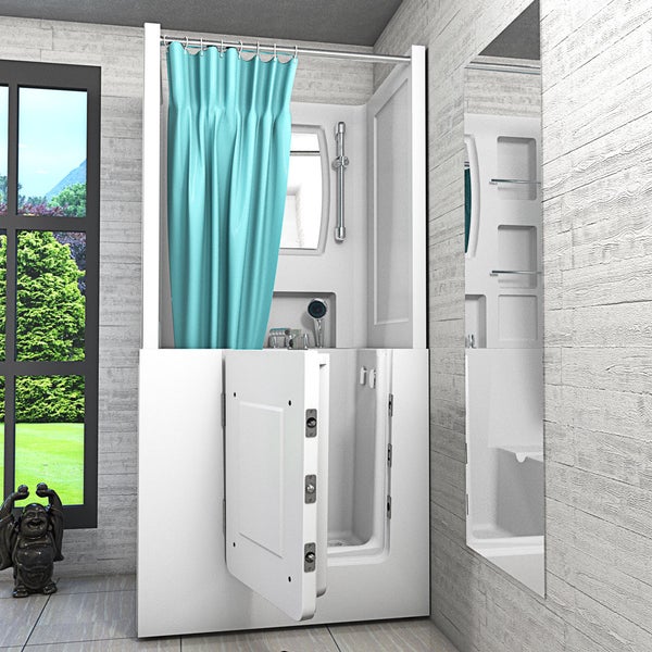 Seniorendusche Sitzwanne Wanne Tür S02D-TH-C-L 100x78cm