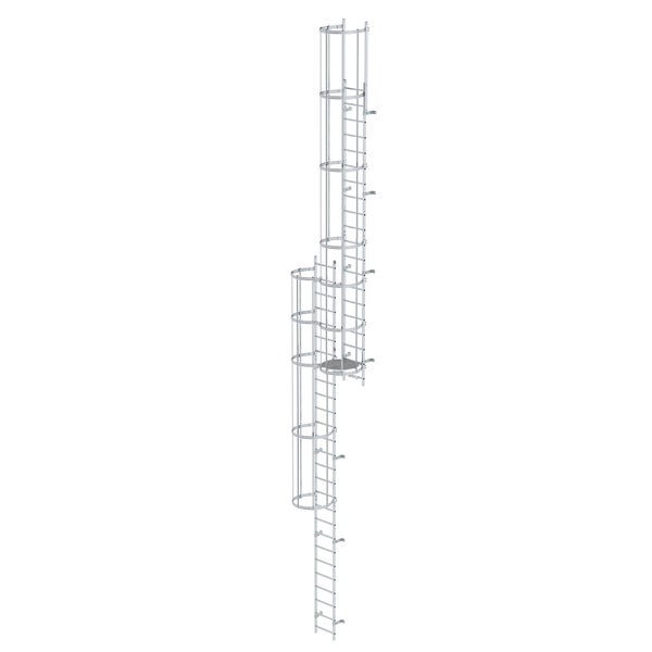 MUNK ortsfeste Steigleitern Aluminium, 10,92m SH PG2