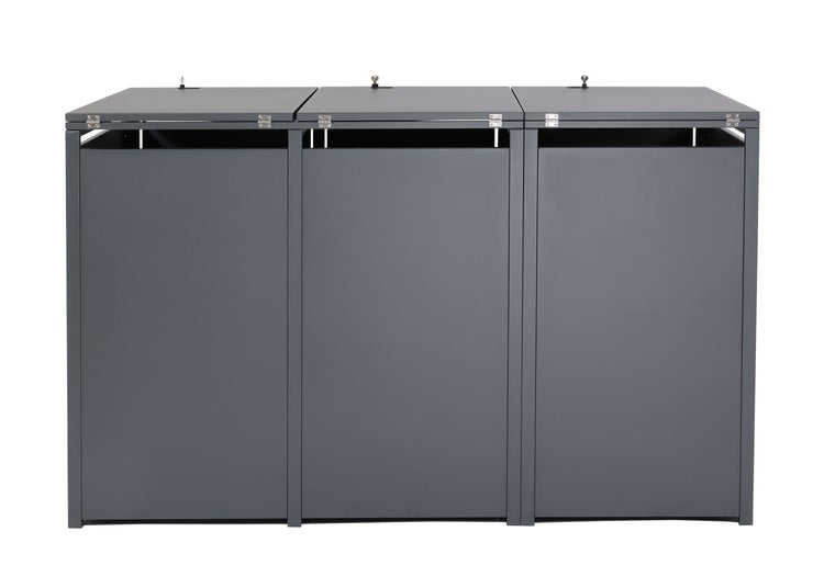 Dreifacher Mülltonnenbox aus Metall zur Mülltrennung