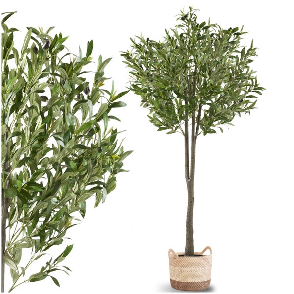 Künstlicher Olivenbaum im Korb