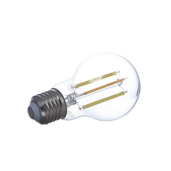 LED-Filament-Leuchtmittel in Birnenform mit E27-Sockel und Klarglas.