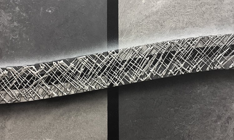 Das moderne Bild -Sound of Silence- 210x70x2 cm handgemaltes Unikat