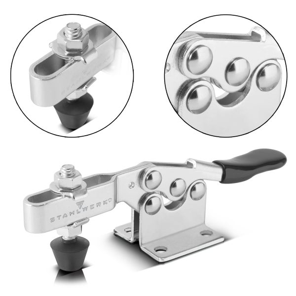 STAHLWERK Knebelklemme 4er Set 90kg 198lbs Senkrechtspanner Kniehebelspanner