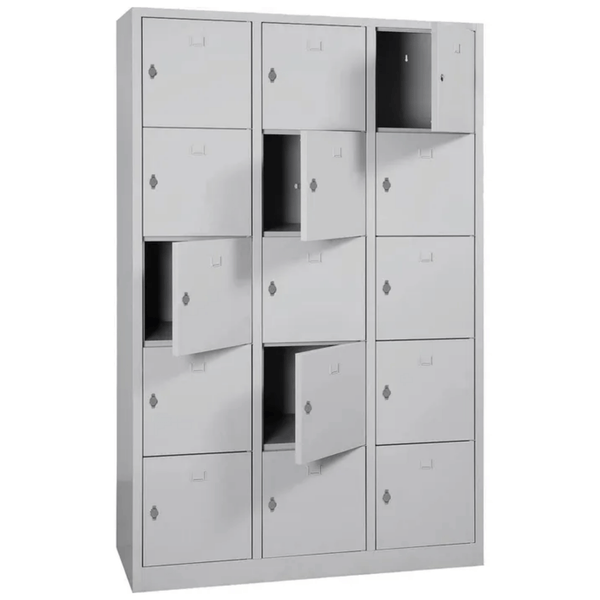 PROREGAL Schließfachschrank Falcon Large HxBxT 190 x 119 x 45 cm Vorhängeschloss Grau