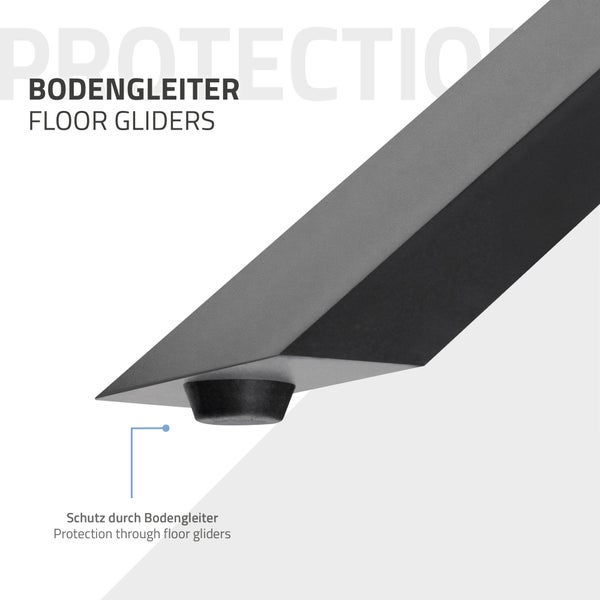 ECD Germany 2x Tischbeine X-Design X-Form, 60 x 72 cm, Anthrazit, pulverbeschichtete Stahl, Industriedesign, Metall Tischkufen Tischuntergestell Tischgestell Möbelfüße, für Esstisch Schreibtisch