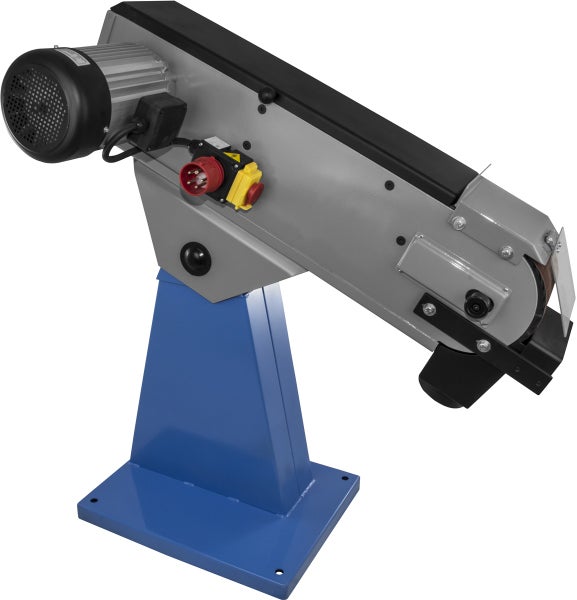 Bandschleifmaschine auf einem Ständer für die Holzbearbeitung