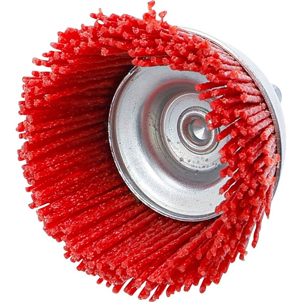 Topfbürste mit rotem Borstenbesatz