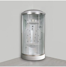 Fertigduschkabine mit Hydromassage und Dampfbad 90cm, viertelkreisförmig | Iride