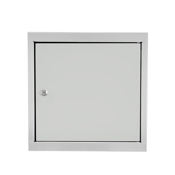 PROREGAL Schließfachwürfel Blocky mit Zylinderschloss + 2 Schlüssel | HxBxT 40x40x40cm | Lichtgrau | Tresor, Schließfach