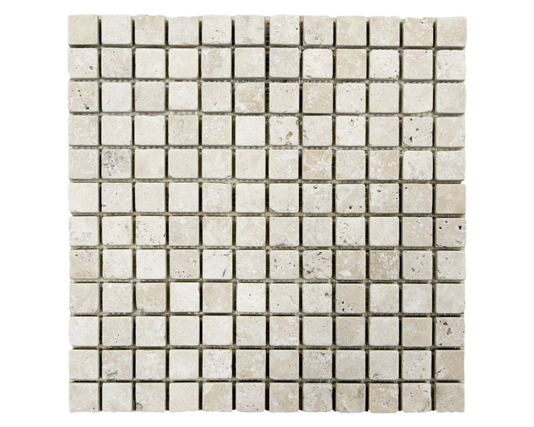 Wohnrausch Natursteinmosaik Travertin CREMA 2,3 x 2,3 cm, getrommelt, beige