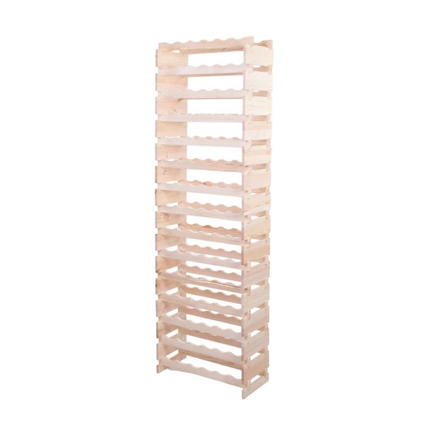Weinregal VINOTECA FLEX PRO HxBxT 205x65x28cm 90 Flaschen auf 15 Ebenen Massives Kiefernholz Natur unbehandelt