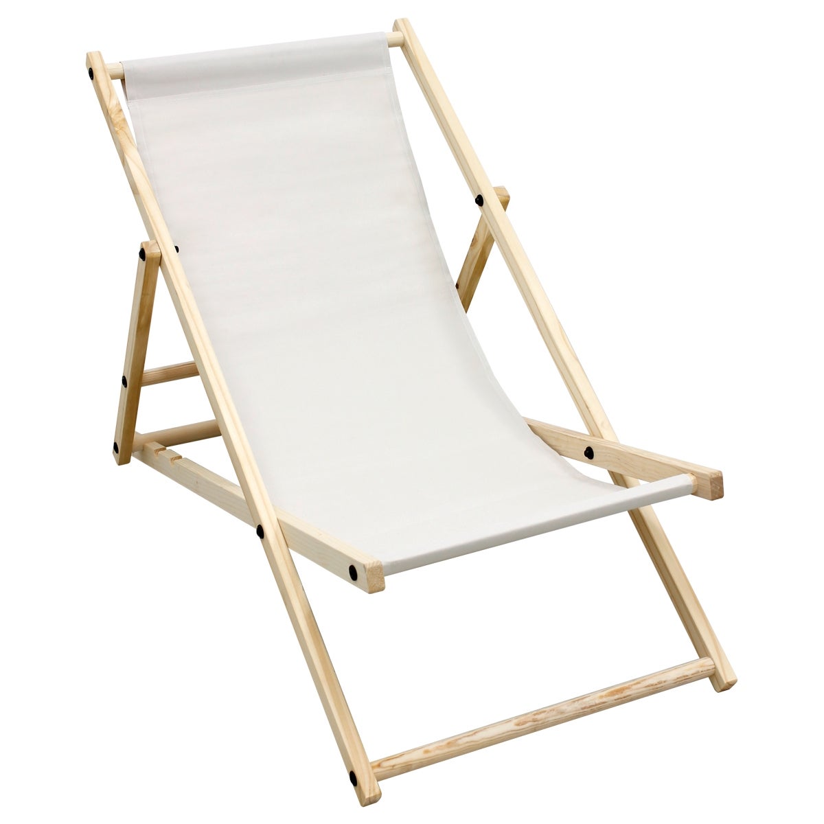 ECD Germany Liegestuhl klappbar aus Holz - 3 Liegepositionen - bis 120 kg - Beige - Sonnenliege Gartenliege Relaxliege Strandliege Liege Strandstuhl Klappliegestuhl Holzklappstuhl Strandliegestuhl