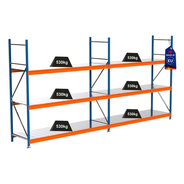 Regal mit drei Ebenen und einer Traglast von 530 Kilogramm, Hergestellt in der Europäischen Union