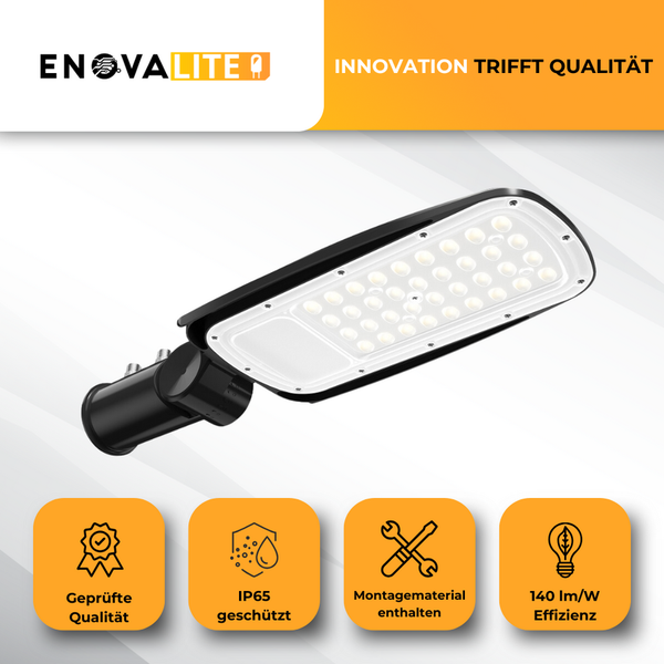 ENOVALITE LED Straßenleuchte 150W Straßenlampe 5000K Neutralweiß Parkplatzleuchte 21000lm IP65