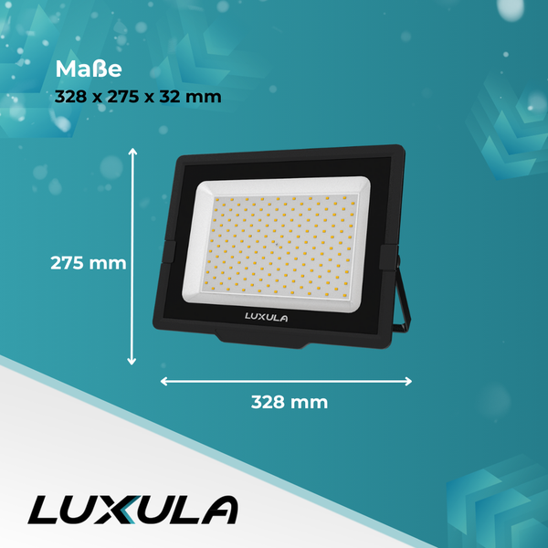 LUXULA LED Fluter Leistungsstarkes 150W Flutlicht mit 15000lm IP65 Außenstrahler Robust