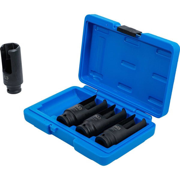 Steckschlüssel-Satz mit vier Teilen in blauem Koffer