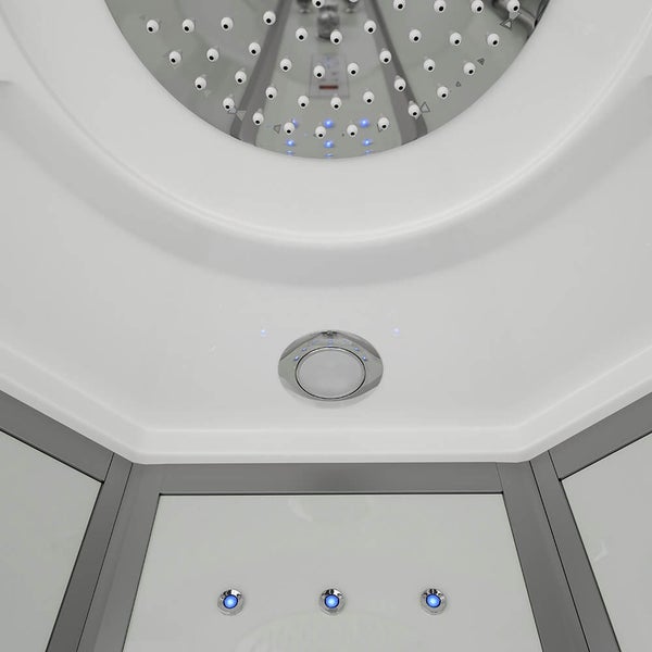 Home Deluxe - Komplettdusche White Pearl PEARL - Maße 100 x 100 cm - inkl. Regendusche, Radio und Zubehör I Fertigdusche, Dusche, Duschtempel