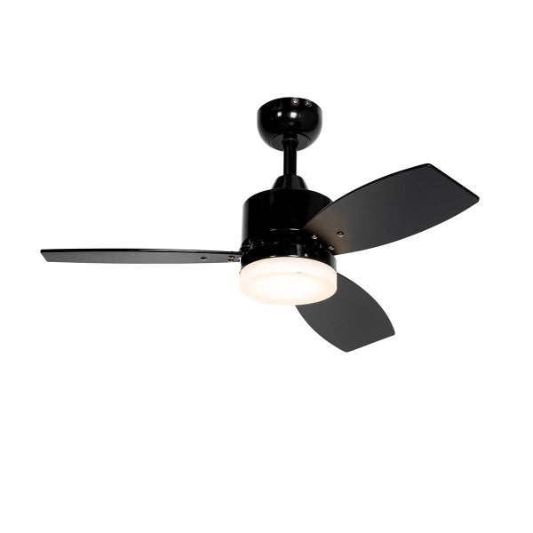 Deckenventilator schwarz inkl. LED mit Fernbedienung IP44 - Toledo