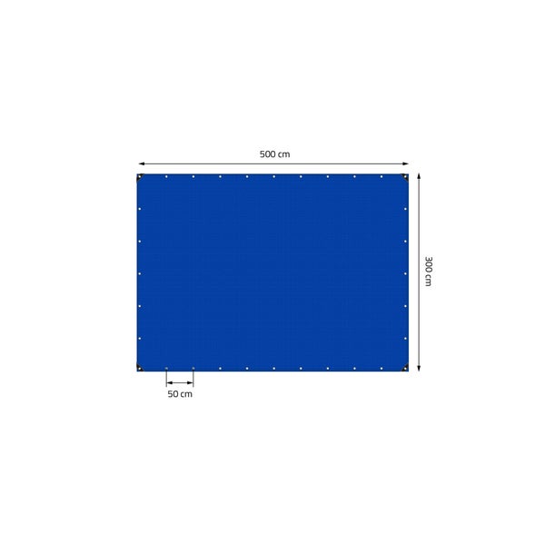 ECD Germany Premium Abdeckplane Gewebeplane mit Ösen, 5x3m 15m², 650g/m², Blau, PVC, Wasserdicht, Reißfest, 10 Haken, LKW-Plane Bootsplane Gartenplane Holzplane,  Schutzplane für Gartenmöbel Pool Auto