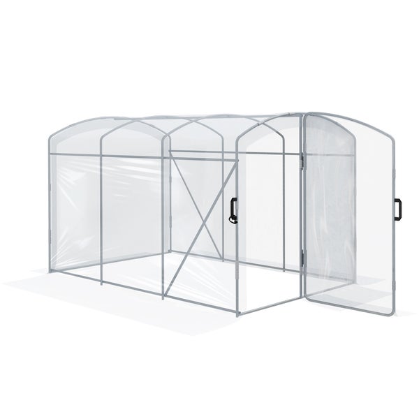 Outsunny Foliengewächshaus, 3 x 2 x 1,95 m Tunnel-Gewächshaus, Winddichtes Tomatenhaus, Treibhaus mit 1 Tür, für Garten, Balkon, PE, Transparent