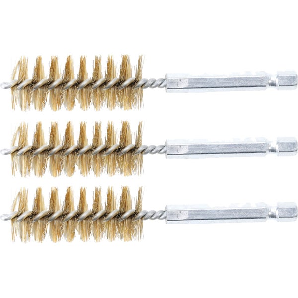 BGS Messingbürste 19 mm Antrieb Außensechskant 6,3 mm (1/4) 3tlg. - 3078-19-M