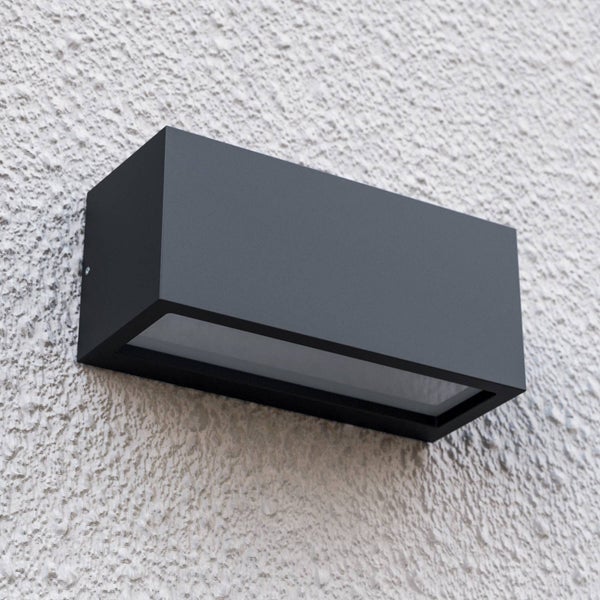Lucande Wandleuchte außen Bente (spritzwassergeschützt (Modern) in Schwarz aus Aluminium (1 flammig, E27) - Außenwandleuchten Wandlampe Led Außenlampe Outdoor für Außenwand/Hauswand