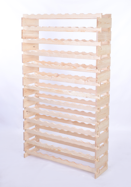 Weinregal VINOTECA FLEX PRO HxBxT 177x103x28cm 130 Flaschen auf 13 Ebene Massives Kiefernholz Natur unbehandelt