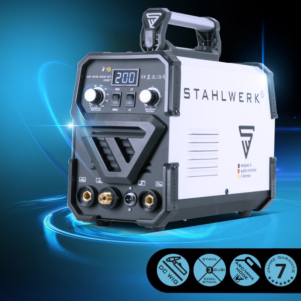 STAHLWERK Schweißgerät DC WIG 200 ST IGBT mit 200 Ampere und MMA E-Hand