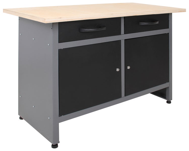 Ondis24 Werkstatt Set Schöpfer 240 cm 2 Schränke, Werkstatteinrichtung, Werkbank