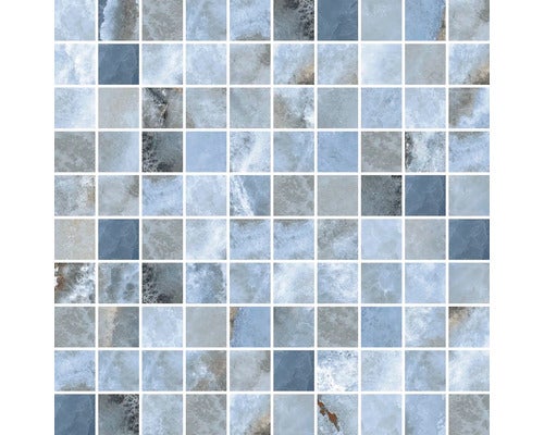 Mosaikfliesen in quadratischer Form mit marmorierter Optik