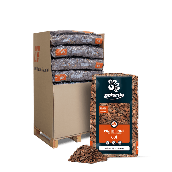 Galamio Rindenmulch Pinie Mittel 60l x 13 Sack 780l Palette