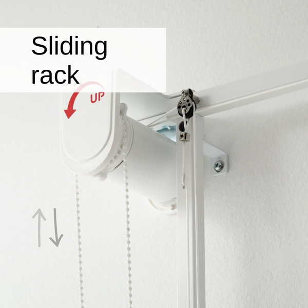 Detailansicht einer Rollomechanik mit Kettenzug
