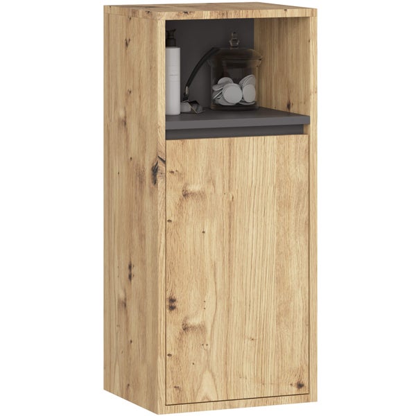 Badezimmer Hochschrank aus Holz mit Tür und Ablagefach