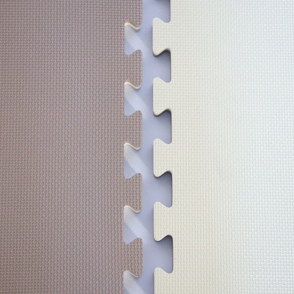 90x90cm XL Trainingsmatte - 25mm dicke Sportmatte mit Rand Beige Braun