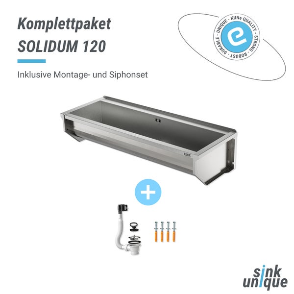 Komplettpaket Solidum 120 inklusive Montage- und Siphonset