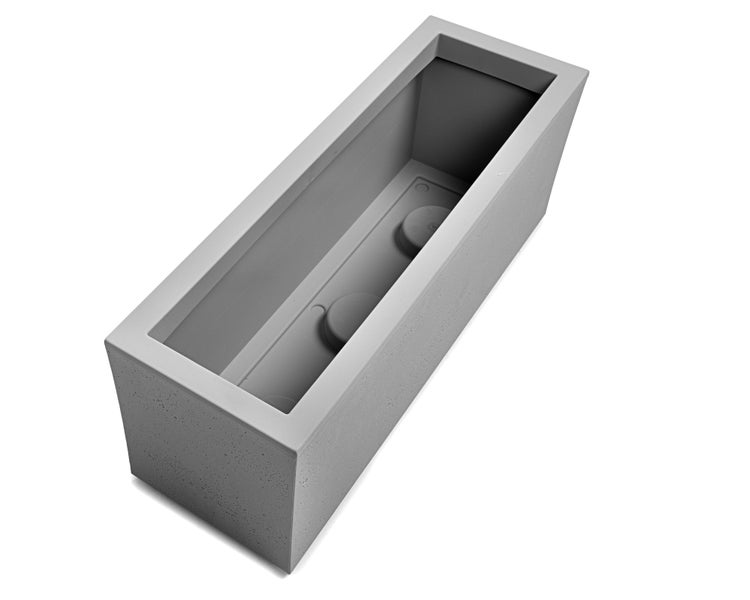 Ondis24 Balkonkasten Basalt 25 L Blumentopf einwandig grau, Pflanzkübel, Blumentopf, Pflanzgefäß