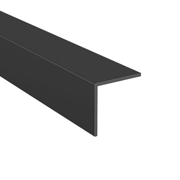 Winkelprofil aus Kunststoff oder Metall in Schwarz.