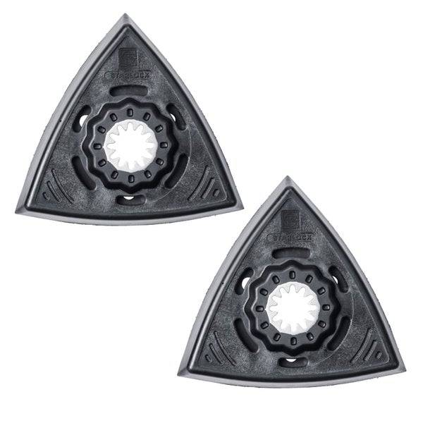Zwei dreieckige Schleifplatten mit StarLock Aufnahme
