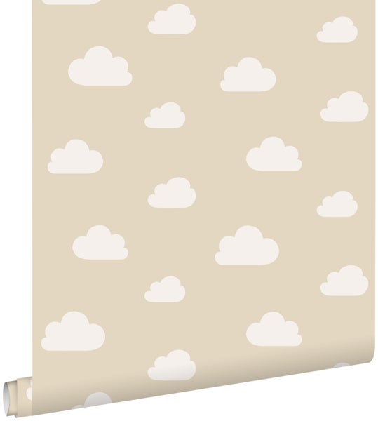 ESTAhome Tapete kleine Wolken Beige - 53 cm x 10.05 m - 139559