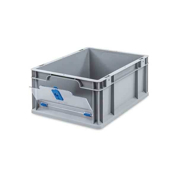 PROREGAL Eurobox NextGen Insight Cover HxBxT 17 x 30 x 40 16 Liter Niedrig/Blau Eurobehälter Transportbox