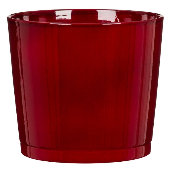 Scheurich Blumentopf aus Keramik,  Farbe: Dark Red, 22 cm Durchmesser, 19,7 cm hoch, 7,5 l Vol.